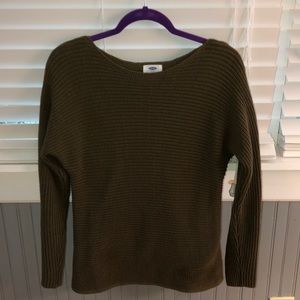 dark green braided sweater